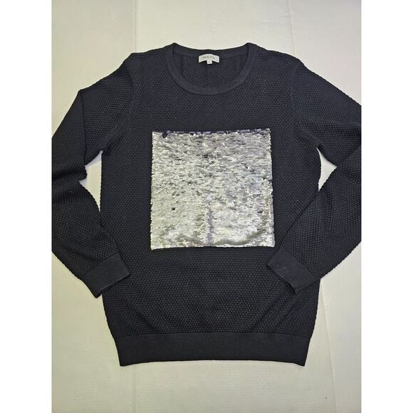 RED P.G. black sweater with sequence in the front‎ Size Large - Picture 1 of 7